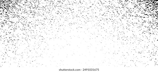 Gritty grunge radial gradient texture. Subtle fade grain overlay background. Distressed noise surface with dust, sand, particles, specks, speckles. Rough vanishing dirty granule backdrop. Vector