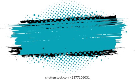 Gritty Grunge Vector Brush Stroke Color Halftone Pattern with Transparent Background