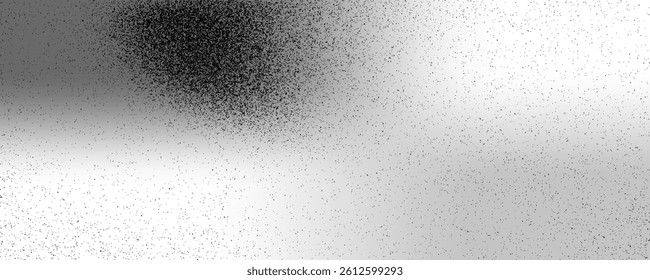 Gritty texture sand on transparent background.Monochrome noise halftone, grit pattern.Vector isolated illustration