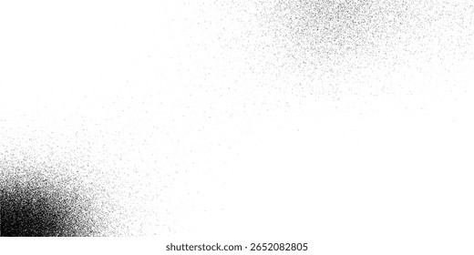 Gritty texture sand on transparent background.Monochrome noise halftone, grit pattern.Vector