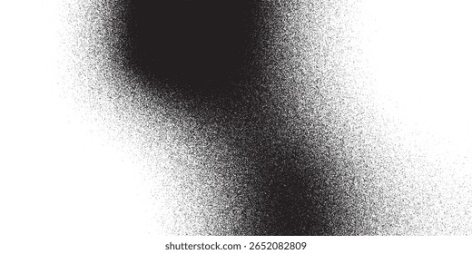 Gritty texture sand on transparent background.Monochrome noise halftone, grit pattern.Vector