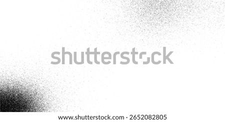 Gritty texture sand on transparent background.Monochrome noise halftone, grit pattern.Vector