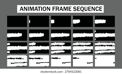 Cópia arquivada em 15 de julho de 2013 "Gritty Textured Black and White Transition FX Animation" . Efeito de limpeza e explosão de faixa horizontal de tela cheia. Sobreposição Gráfica Grunge Motion Frame-by-Frame 2D.