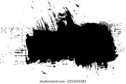 Gritty Vector Black Ink Splat Grunge Banner Transparent Template