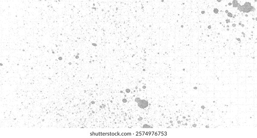 Gritty white texture with dusty halftone effect, black spray paint drips, ink splashes, overlay in retro grunge style, stipple effect