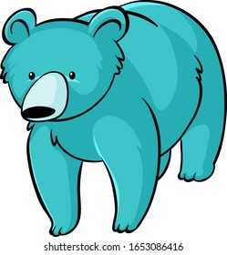 Grizly bear on white background illustration