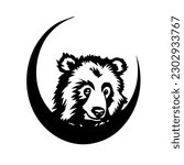 grizzing bear vector design. web, card design