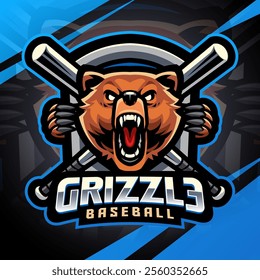 Grizzle baseball esport mascot logo design