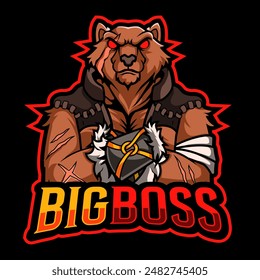 grizzlies mascot gaming logo and background illustration