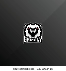 grizzly angry logo esport design mascot