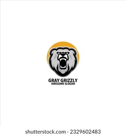 grizzly angry logo gaming esport design