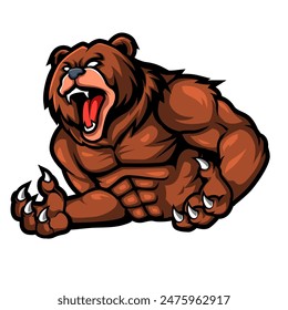 grizzly angry mascot logo isolated