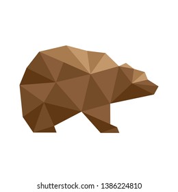 grizzly bear, abstract vector logo icon 