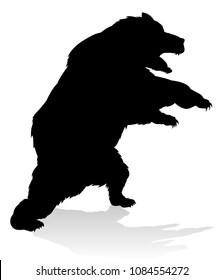 A grizzly bear animal silhouette illustration