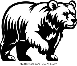 Ein Grizzlybär Tier Holzschnitt Vintage-Stil Symbol Maskottchen Illustration