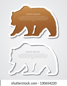 Grizzly bear banner - vector illustration