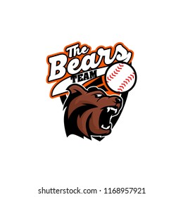 Grizzly Bear Baseball Sports Logo Concept Vector