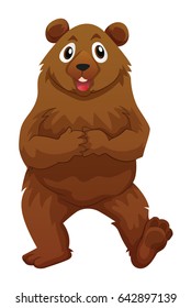 Grizzly bear with brown fur illustration