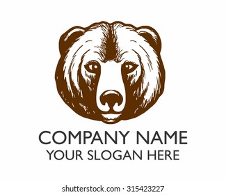 grizzly bear brown head vector cartoon character