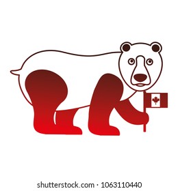 grizzly bear with canadian flag