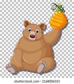 Grizzly bear cartoon character isolated illustration