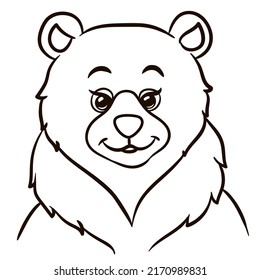 Grizzly bear cartoon illustration. Cute baby animal print for t-shirts, mugs, totes, stickers, nursery wall arts, greeting cards, etc. 