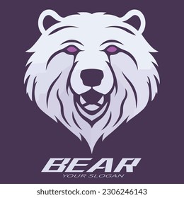 Grizzly bear cartoon image vector illustration logo
