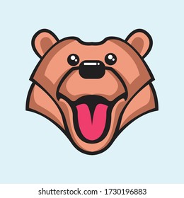 Grizzly bear cartoon vector illustration 