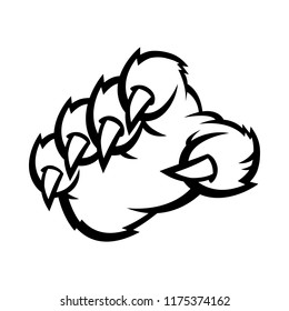 Grizzly bear claw vector illustration