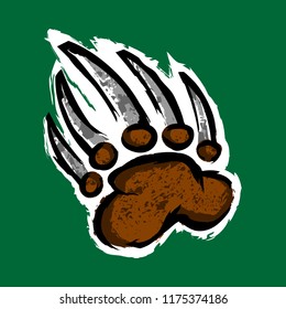 Grizzly bear claw vector illustration