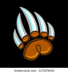 Grizzly bear claw vector illustration