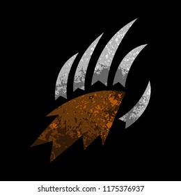 Grizzly bear claw vector illustration