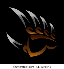 Grizzly bear claw vector illustration