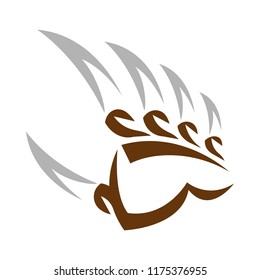 Grizzly bear claw vector illustration