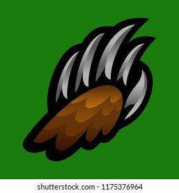 Grizzly bear claw vector illustration