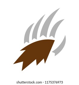 Grizzly bear claw vector illustration