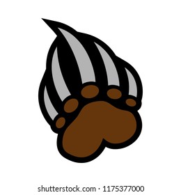 Grizzly bear claw vector illustration