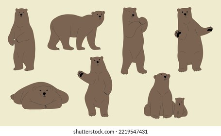 grizzly bear cute 1, vector illutration