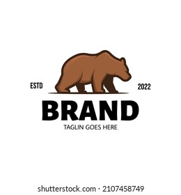 Plantilla de logotipo de diseño de oso pardo