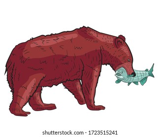 Grizzly Bear Catching Salmon Stock Illustrations Images Vectors Shutterstock