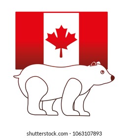grizzly bear and flag canadian