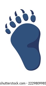 Grizzly bear footprint flat icon Steps and trails