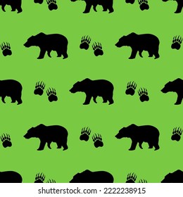 oso pardo y pisadas sin fisuras, gráfico vectorial