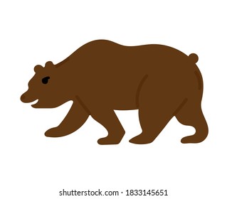 Grizzly bear. Hand drawn vector illustration isolated on white background