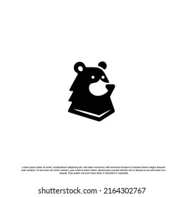 Grizzly bear head face silhouette logo