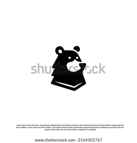 Grizzly bear head face silhouette logo