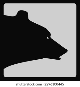 grizzly bear head, icon logo