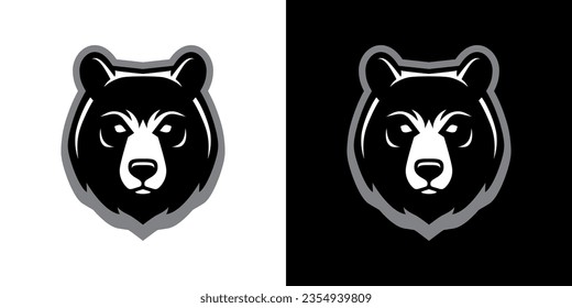 Grizzly bear head logo, icon, symbol or mascot.