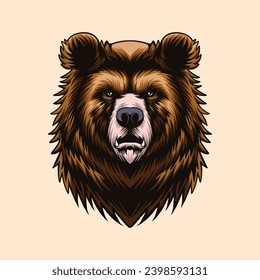 Grizzly bear Head Vector illustration