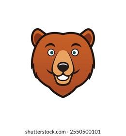 Grizzly Bear head vector illustration art